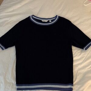 Lady Hagen Black and Blue Crew Neck Sweater